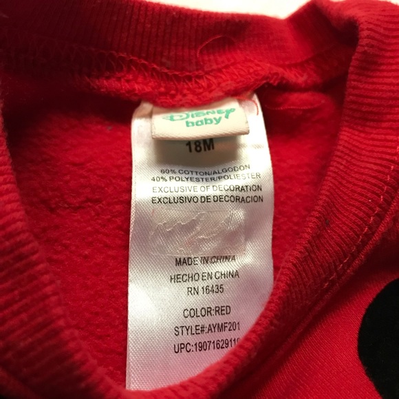 2/$25 Disney Red Mickey Mouse Sweater - Picture 3 of 3